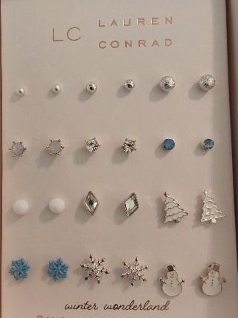 LC Lauren Conrad Winter Wonderland 12-piece Silver Tone Stud Earring Set
